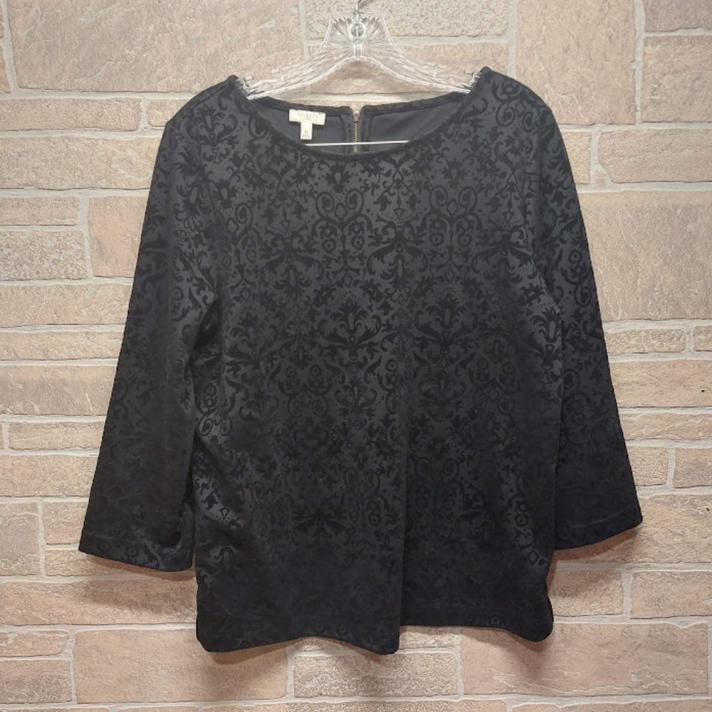 Talbots embossed velvet blouse size medium